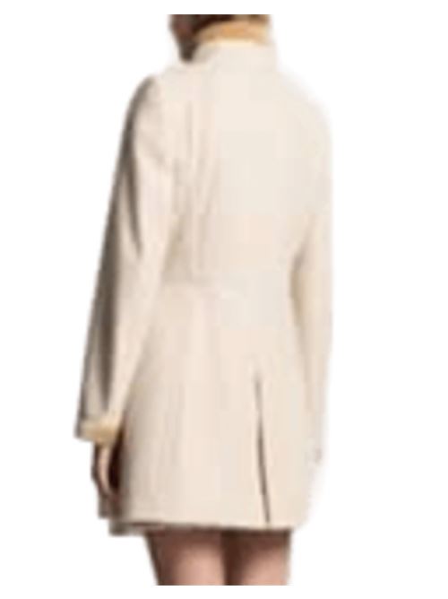 Cappotto da donna in misto lana con profili in velluto, colore bianco FAY | NAW50514000XMYC002
